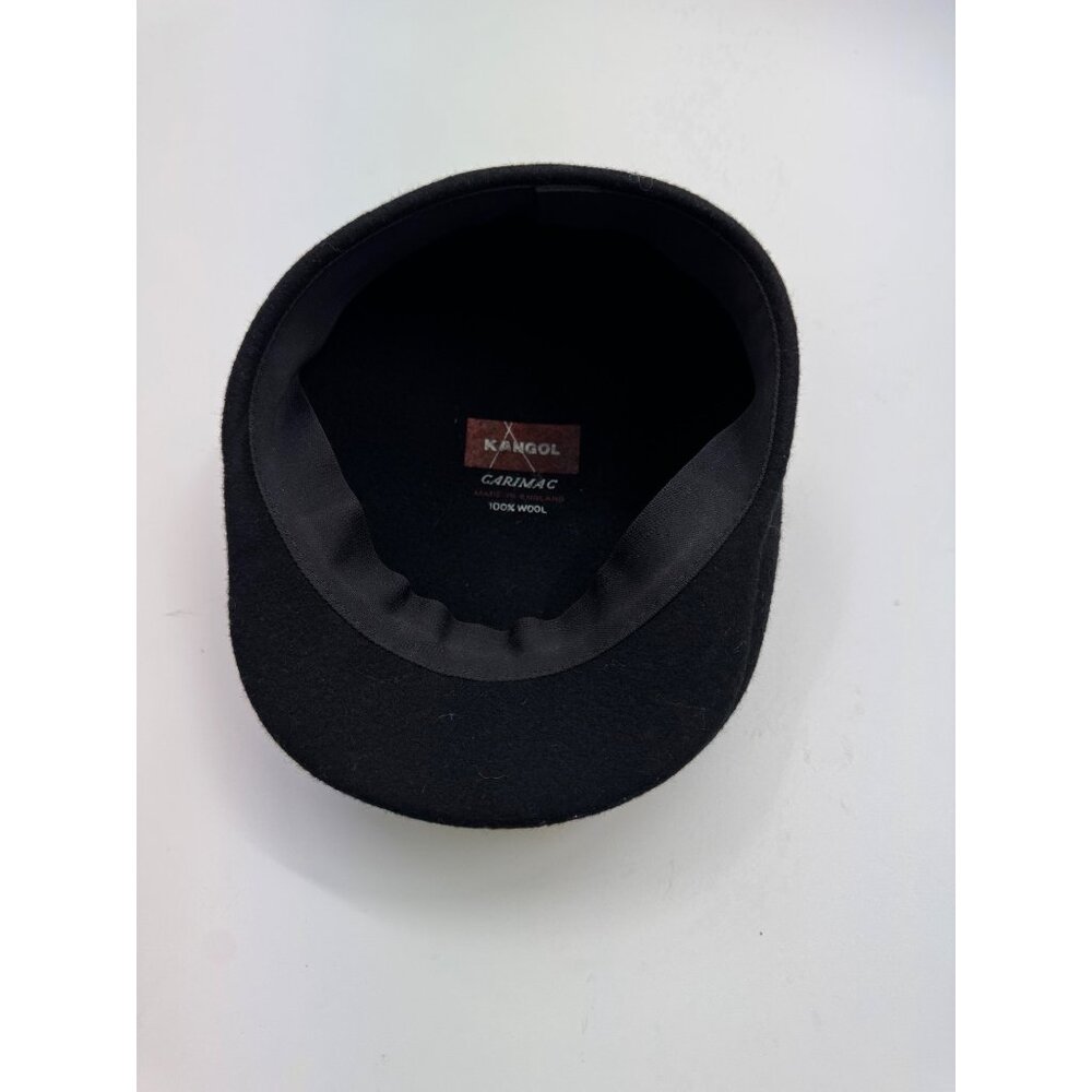 Kangol Carimac 100% Wool Black Flat Cap Made In England Size L - Picture 5 of 9